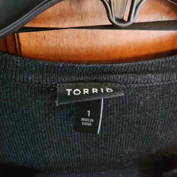 Torrid black military style cardigan sweater size 1 - Picture 6 of 6